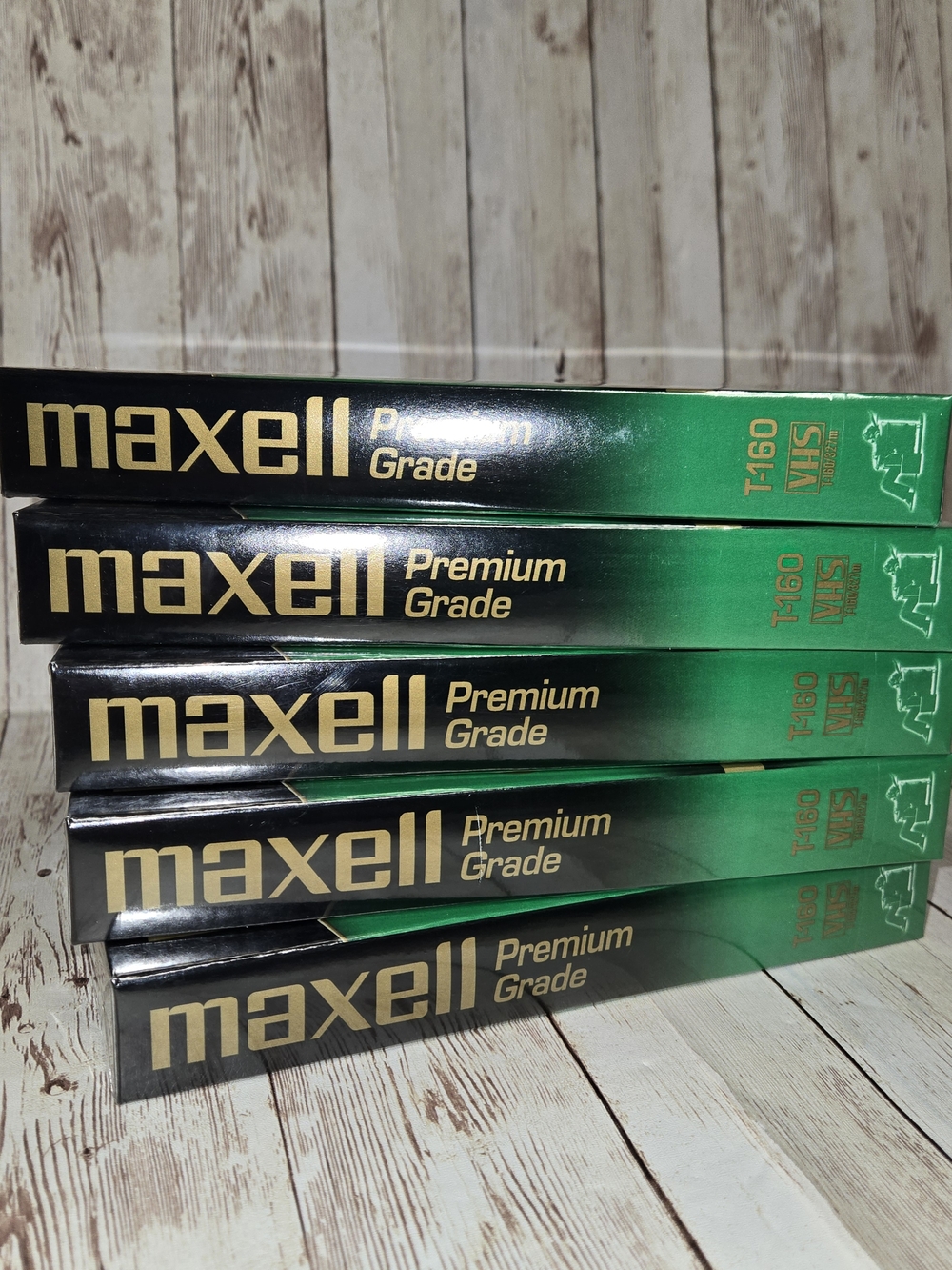 Maxell T-160 VHS Tapes Lot of 5 Premium Grade Sealed 8 Hour Retro
